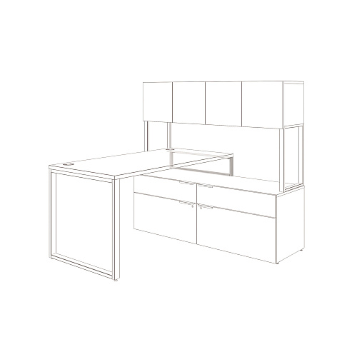 HON Voi O-Leg Support for Low Credenza, 2 x 29.75 x 7, Platinum Metallic (VSL30ST)