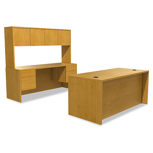 HON 10500 Series Double 3/4-Height Pedestal Desk, Left and Right: Box/File, 72" x 36" x 29.5", Harvest (10593CC)
