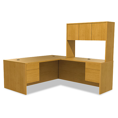 HON 10500 Series "L" Workstation Single Pedestal Desk with 3/4 Height Pedestal, 72" x 36" x 29.5", Harvest (10586LCC)