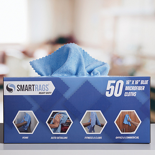 Smartrags Xl Microfiber 45 Gram 16x16 Blue, Pack Of 50 (PNP-M930B)