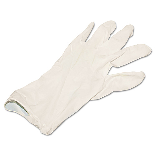 Boardwalk&reg; Powder-Free Synthetic Vinyl Gloves, Large, Beige, 4 mil, 100/Box (BWK315LBX)