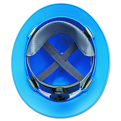 MSA V-Gard Hard Hats, Vented, Full Brim, Fas-Trac III Ratchet Suspension, One Size Fits Most (6.5 to 8), Blue (475368)
