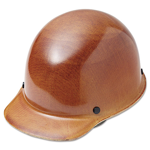 MSA Skullgard Protective Hard Hats, Front Brim, Fas-Trac III Ratchet Suspension, One Size Fits Most (6.5 to 8), Natural Tan (475395)