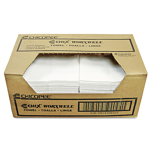 Chicopee Durawipe Shop Towels, 13 x 15, Z Fold, White, 100/Carton (8481)