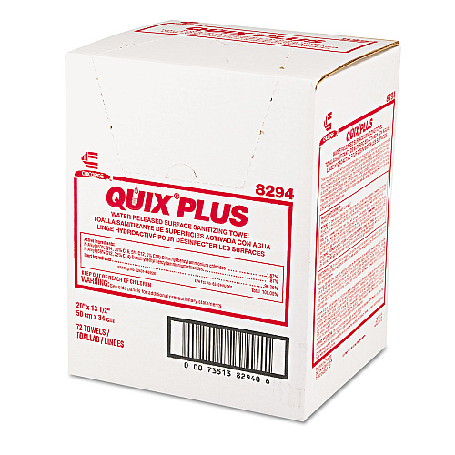 Chix Quix Plus Cleaning and Sanitizing Towels, 13.5 x 20, Pink, 72/Carton (8294)