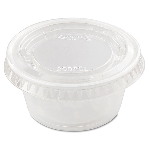 Dart Portion/Souffle Cup Lids, PET, Fits 1.5 oz to 2.5 oz Cups, Clear, 2,500/Carton (PL200N)