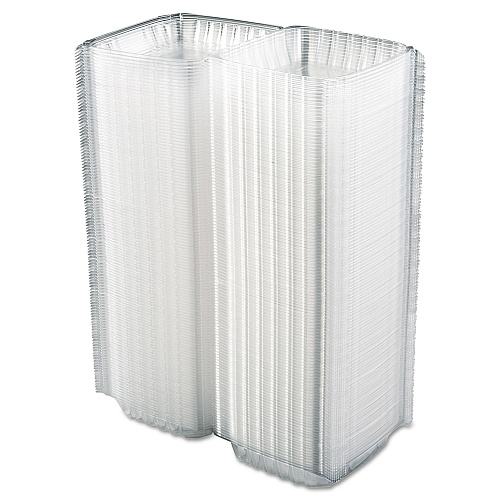 Dart ClearSeal Hinged-Lid Plastic Containers, 8.3 x 8.3 x 3, Clear, Plastic, 250/Carton (C90PST1)