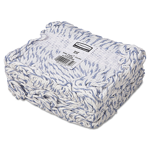 Web Foot Finish Mop, Cotton/synthetic, White, Large, 1" White Headband, 6/carton