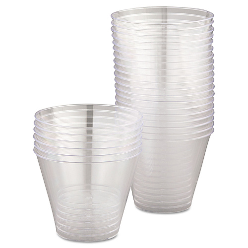 WNA Comet Smooth Wall Tumblers, Squat, 9 oz, Plastic, Clear, 25/Pack, 20 Packs/Carton (T9S)