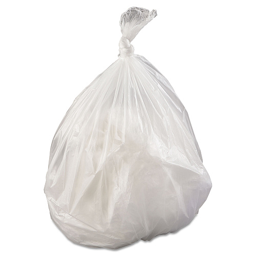 Inteplast Group High-Density Commercial Can Liners, 45 gal, 17 mic, 40" x 48", Clear, Interleaved Roll, 25 Bags/Roll, 10 Rolls/Carton (S404817N)
