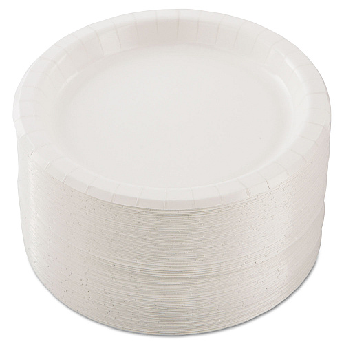 SOLO Bare Eco-Forward Clay-Coated Paper Dinnerware, ProPlanet Seal, Plate, 8.5" dia, White, 125/Pack, 4 Packs/Carton (MP9BR2054)