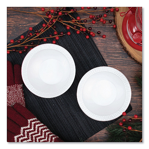 Dart Quiet Classic Laminated Foam Dinnerware Bowls, 10 to 12 oz, White, 125/Pack, 8 Packs/Carton (12BWWQR)