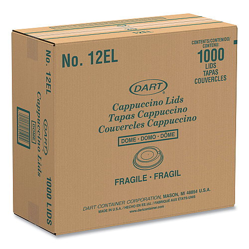 SOLO Cappuccino Dome Sipper Lids, Fits 12 oz, White, 1,000/Carton (12EL)