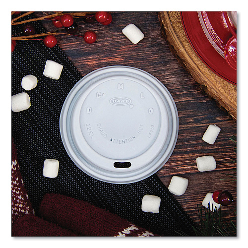 SOLO Cappuccino Dome Sipper Lids, Fits 12 oz, White, 1,000/Carton (12EL)