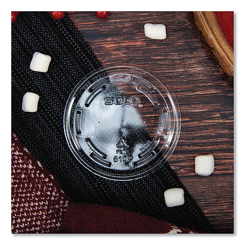 Dart Plastic Flat Cold Cup Lid, No Straw Slot, Fits 9 oz to 10 oz Cold Cups, Plastic, Clear, 1,000/Carton (610TP)