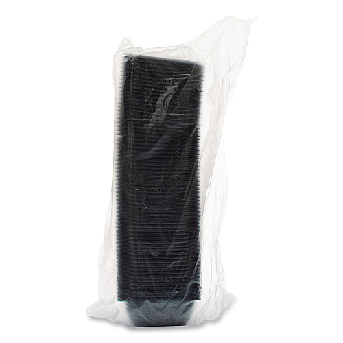 Dart PresentaBowls Pro Black Square Bowls, 12 oz, 5 x 5 x 2, Black, Plastic, 63/Bag, 8 Bags/Carton (B12SB)