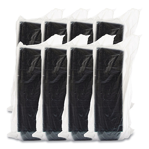 Dart PresentaBowls Pro Black Square Bowls, 12 oz, 5 x 5 x 2, Black, Plastic, 63/Bag, 8 Bags/Carton (B12SB)