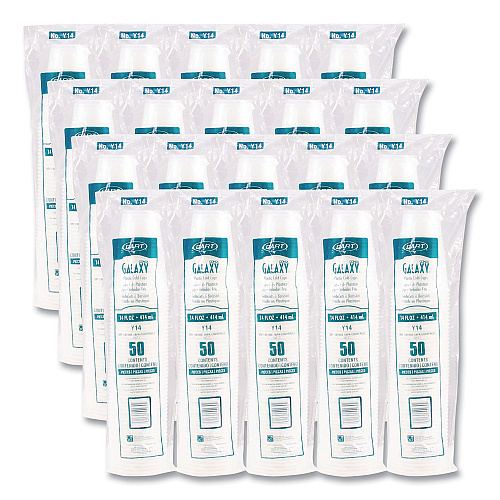 Dart High-Impact Polystyrene Cold Cups, 14 oz, Translucent, 50 Cups/Sleeve. 20 Sleeves/Carton (Y14)