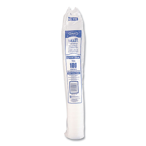 Dart High-Impact Polystyrene Cold Cups, 3.5 oz, Translucent, 100 Cups/Sleeve, 25 Sleeves/Carton (Y35)