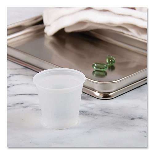 Dart High-Impact Polystyrene Cold Cups, 3.5 oz, Translucent, 100 Cups/Sleeve, 25 Sleeves/Carton (Y35)