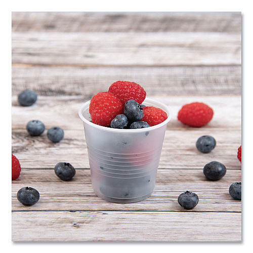 Dart High-Impact Polystyrene Cold Cups, 3.5 oz, Translucent, 100 Cups/Sleeve, 25 Sleeves/Carton (Y35)