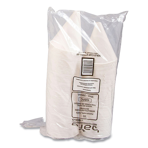 SOLO Bare Eco-Forward Treated Paper Funnel Cups, ProPlanet Seal, 10 oz, White, 250/Bag, 4 Bags/Carton (10BFC)