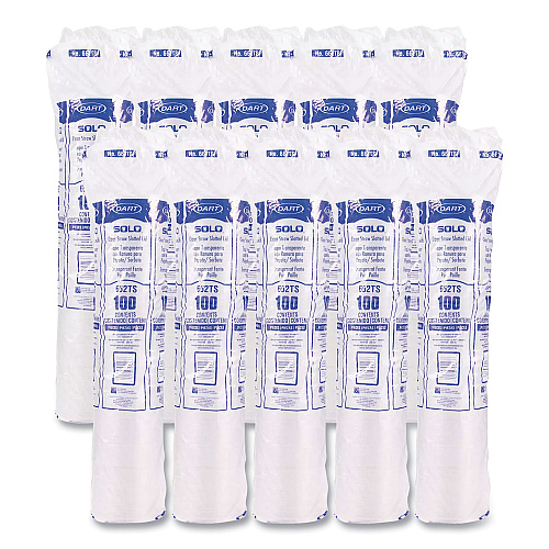 SOLO Straw-Slot Cold Cup Lids, Fits 9 oz to 20 oz Cups, Clear, 100/Pack (662TSPK)