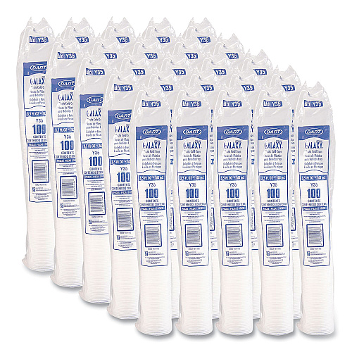 Dart High-Impact Polystyrene Cold Cups, 3.5 oz, Translucent, 100 Cups/Sleeve, 25 Sleeves/Carton (Y35)