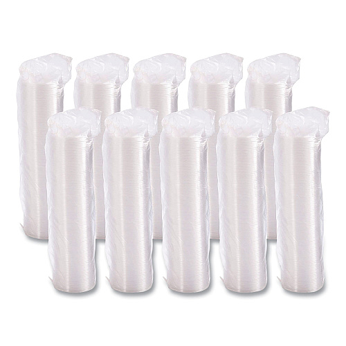SOLO Non-Vented Cup Lids. Fits 10 oz to 14 oz Foam Cups, 6 oz to 8 oz Food Containers, 6 oz Bowls; Clear, 1,000/Carton (12CLR)