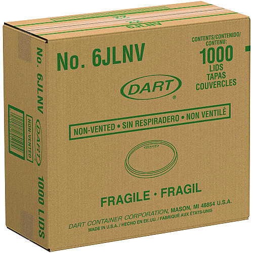 SOLO Non-Vented Cup Lids, Fits 6 oz Cups, 2, 3.5, 4 oz Food Containers, Translucent, 1,000/Carton (6JLNV)