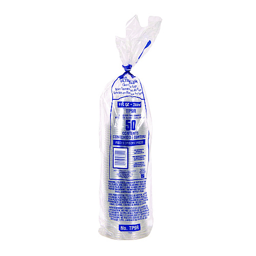 SOLO Ultra Clear PET Cups, 9 oz, Squat, 50/Bag, 20 Bags/Carton (TP9R)