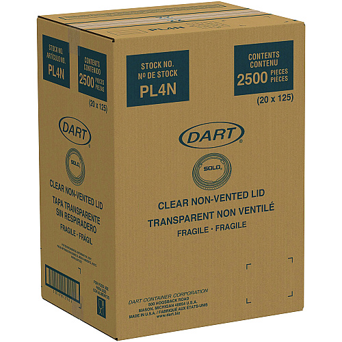 Dart Portion/Souffle Cup Lids, Fits 3.25 oz to 9 oz Cups, Clear, 125/Pack, 20 Packs/Carton (PL4N)