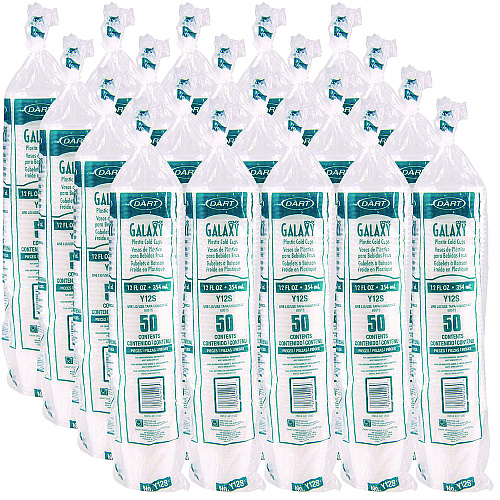 Dart High-Impact Polystyrene Squat Cold Cups, 12 oz, Translucent, 50/Pack (Y12SPK)