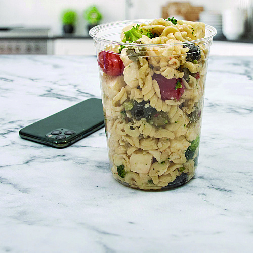 Dart Microgourmet Plastic Deli Container, 32 oz, 4.7" Diameter x 5.7"h, Clear, 500/Carton (MN320100)