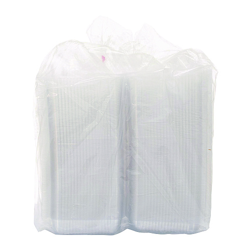 Dart StayLock Clear Hinged Lid Containers, 7.8 x 8.3 x 3, Clear, Plastic, 125/Bag, 2 Bags/Carton (C51UT1)