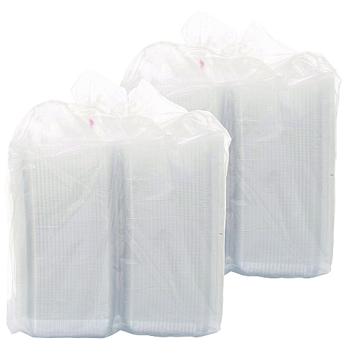 Dart StayLock Clear Hinged Lid Containers, 7.8 x 8.3 x 3, Clear, Plastic, 125/Bag, 2 Bags/Carton (C51UT1)