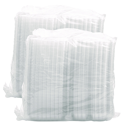 Dart ClearSeal Hinged-Lid Plastic Containers, 8.25 x 8.25 x 3, Clear, Plastic, 125/Pack, 2 Packs/Carton (C90PST3)