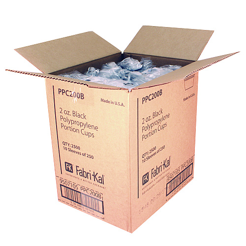 Fabri-Kal Portion Cups, 2 oz, Black, 2,500/Carton (PPC200B)