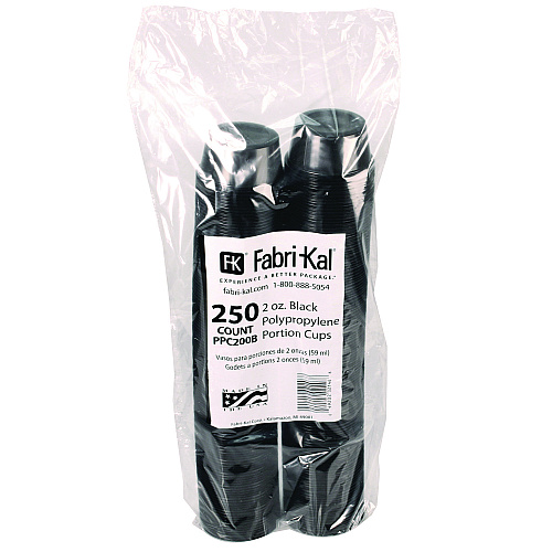 Fabri-Kal Portion Cups, 2 oz, Black, 2,500/Carton (PPC200B)