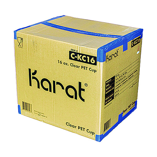 Karat PET Plastic Cups, 16 oz, Clear, 1,000/Carton (CKC16)