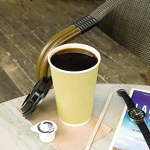 Karat Ripple Hot Cups, 16 oz, Kraft/White, 500/Carton (CKRC516)