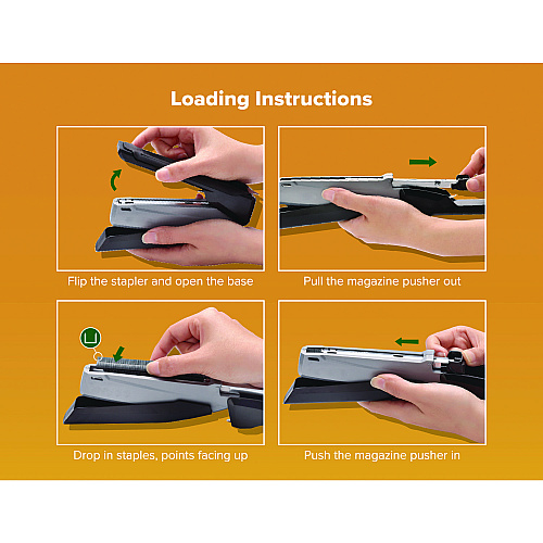 Bostitch InPower One-Finger Eco-Friendly Desktop Stapler, 25-Sheet Capacity, Black/Gray (1100)