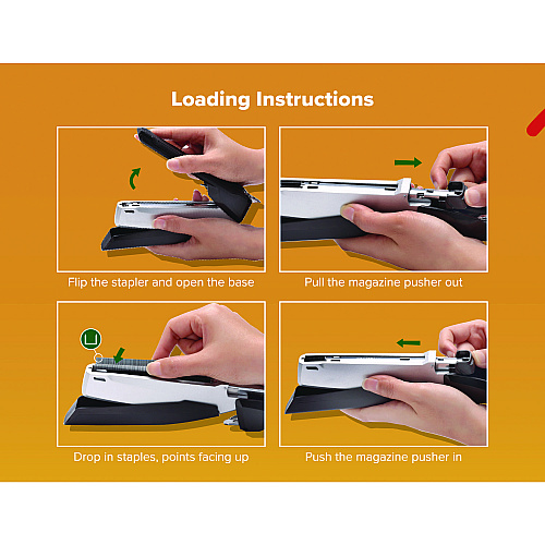 Bostitch inPOWER+28 Executive One-Finger 3-in-1 Eco-Friendly Desktop Stapler, 28-Sheet Capacity, Black/Silver (1110)