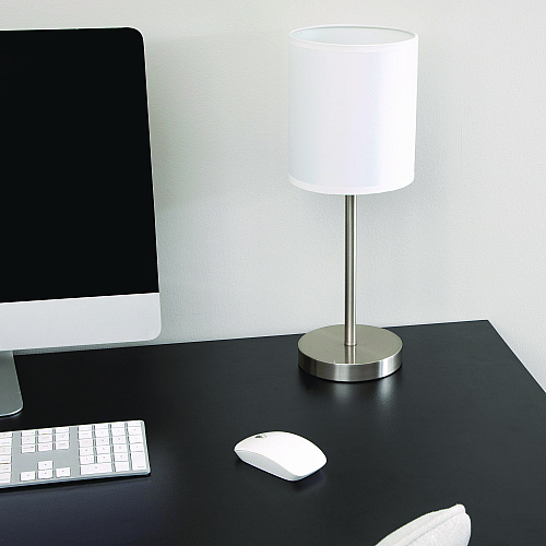 Ledu Slim Line Lamp Set, Table 12.63" High and Floor 61.5" High, Silver (L9135)