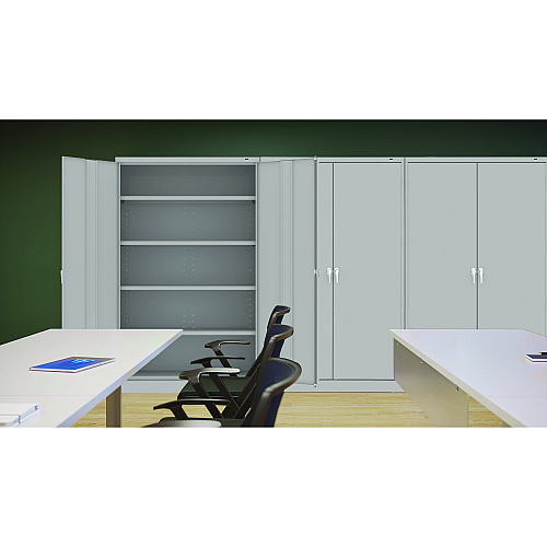 Tennsco Assembled Jumbo Steel Storage Cabinet, 48w x 18d x 78h, Light Gray (J1878SULGY)