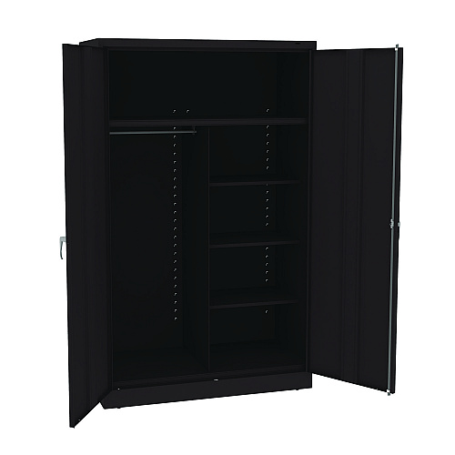 Tennsco Jumbo Combination Steel Storage Cabinet, 48w x 24d x 78h, Black (J2478SUCBK)