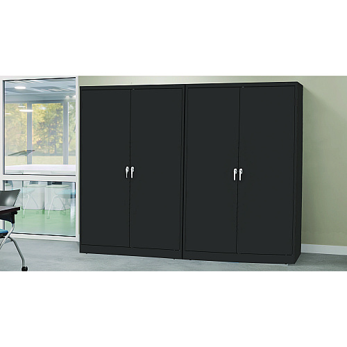 Tennsco Jumbo Combination Steel Storage Cabinet, 48w x 24d x 78h, Black (J2478SUCBK)