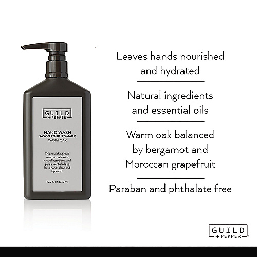 Guild+Pepper Hand Wash, Warm Oak Scent, 12.2 oz, 12/Carton (100306)