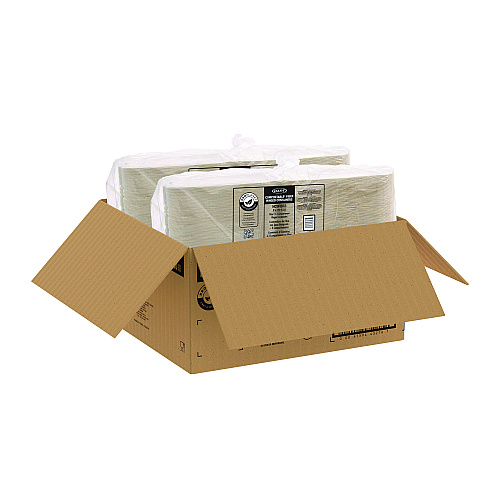 Dart Compostable Fiber Hinged Trays, ProPlanet Seal, 3-Compartment, 9.25 x 9.45 x 2.17, Ivory, Molded Fiber, 200/Carton (HC9FBR3)