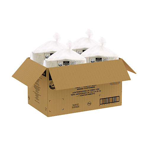 Dart Compostable Fiber Hinged Trays, ProPlanet Seal, 5.9 x 6.08 x 1.83, Ivory, Molded Fiber, 500/Carton (HC6FBR1)